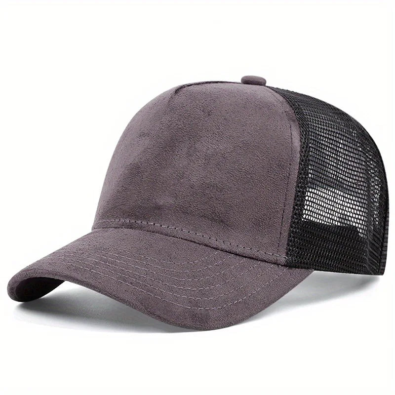 New men's and women's universal mesh suede work cap, men's baseball cap, breathable sports cap for spring and summer.