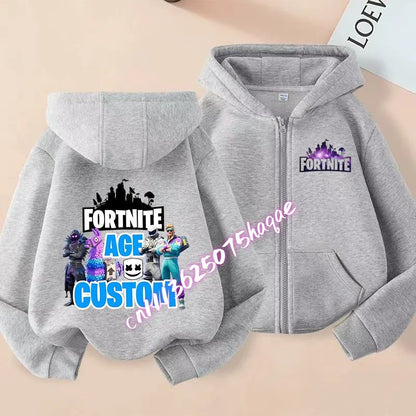 Kid Outdoor Jacket Cartoon FORTNITED Girl Boy Sweatshirt Coat High-Quality Thin Windbreaker Girl Autumn Zip Jacket Clothing Tops