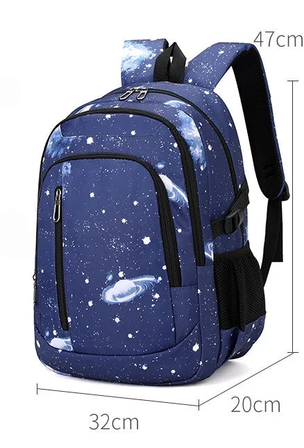 Fortnite Starry Sky Backpack Large Capacity Waterproof Laptop Bag Game Character Print Student Pack Boys and Girls Back to School Bag