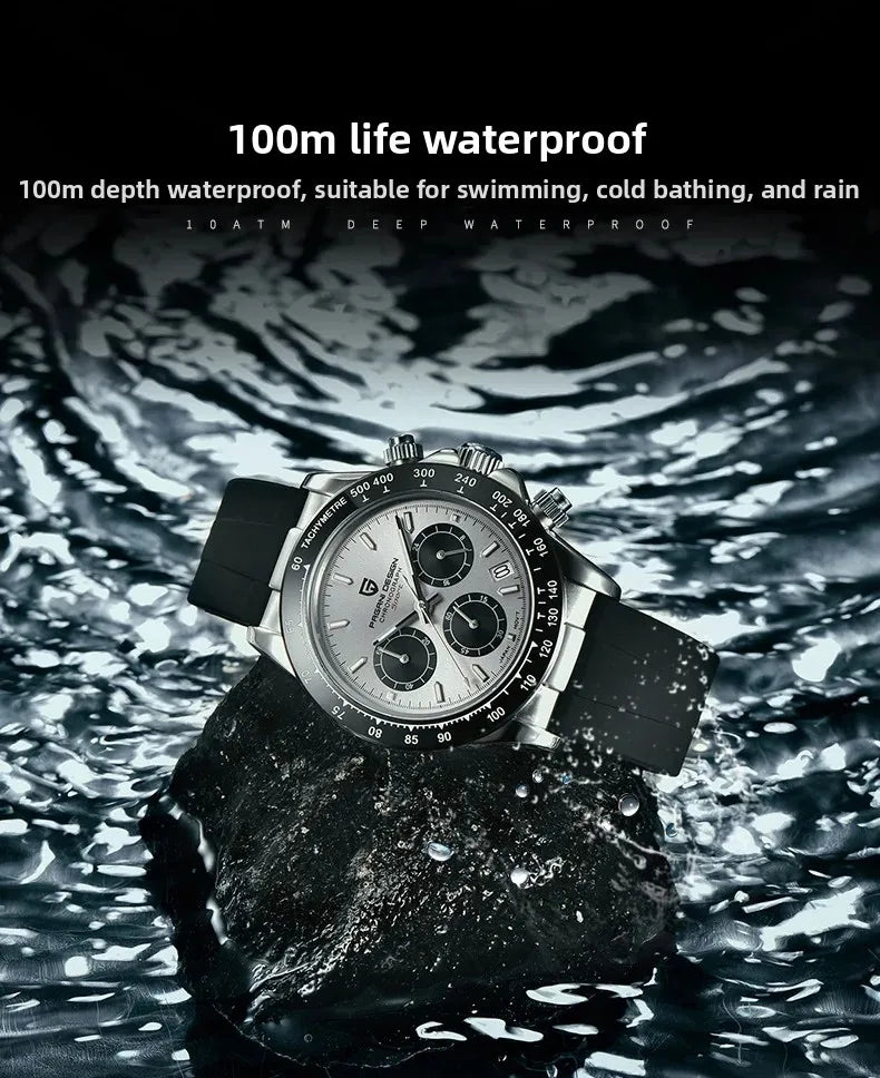 PAGANI DESIGN 40MM V2 Sky Blue Dial Classics Men Quartz Watches Sapphire Retro Chronograph Stainless Steel Waterproof Watch Men