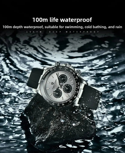 PAGANI DESIGN 40MM V2 Sky Blue Dial Classics Men Quartz Watches Sapphire Retro Chronograph Stainless Steel Waterproof Watch Men