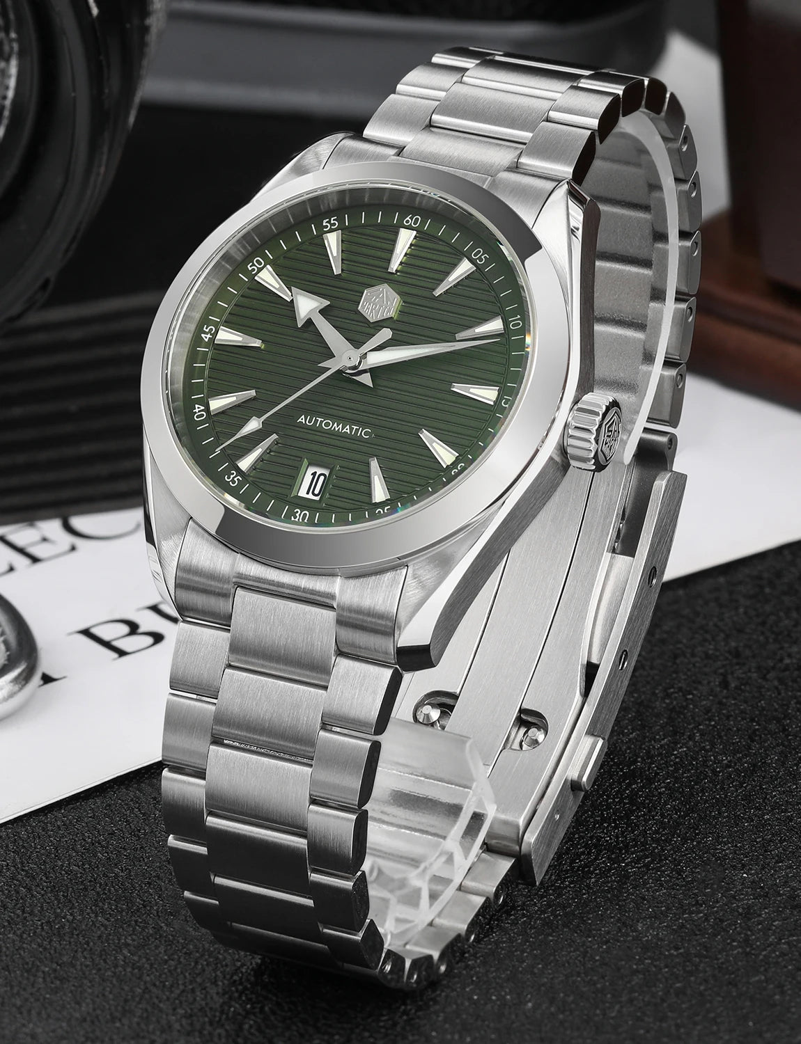 San Martin 38mm Chronometer Men's Watch SN0113W V2 ST2130 Automatic Movement Sapphire BGW9 Luminous Waterproof 100m Watch