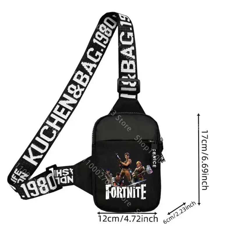 Fortnite Adult Shoulder Bag Sports Casual Lightweight Mini Phone Bags Cartoon Game Figure Printed Men Crossbody Chest Pack Gift