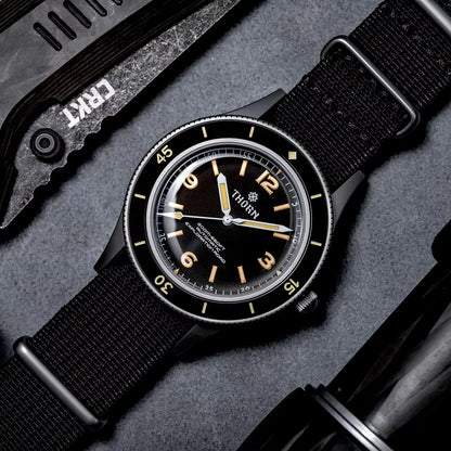 Thorn SHY033 Vintage 50-Fathoms Mechanical Watch NH35 Automatic Movement K9 Mineral Crystal 200m Waterproof Luminous Men Watch