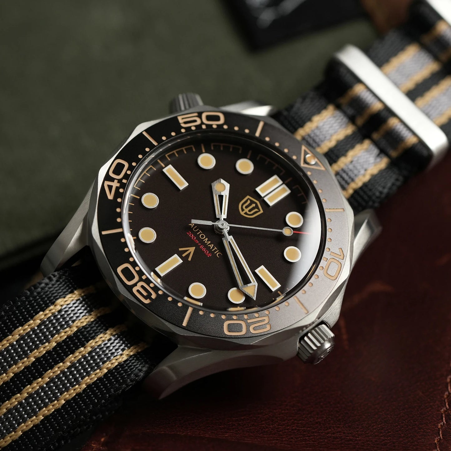 Watchdives WD007 V2 39mm Titanium Dive Watch PT5000 Automatic Movement Luminous 200m Waterproof Domed Bubble Sapphire Watches