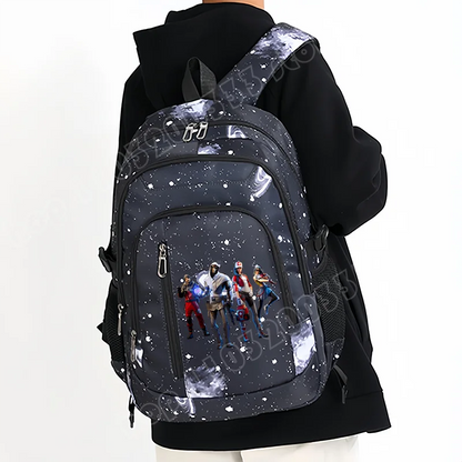 Fortnite Starry Sky Backpack Large Capacity Waterproof Laptop Bag Game Character Print Student Pack Boys and Girls Back to School Bag