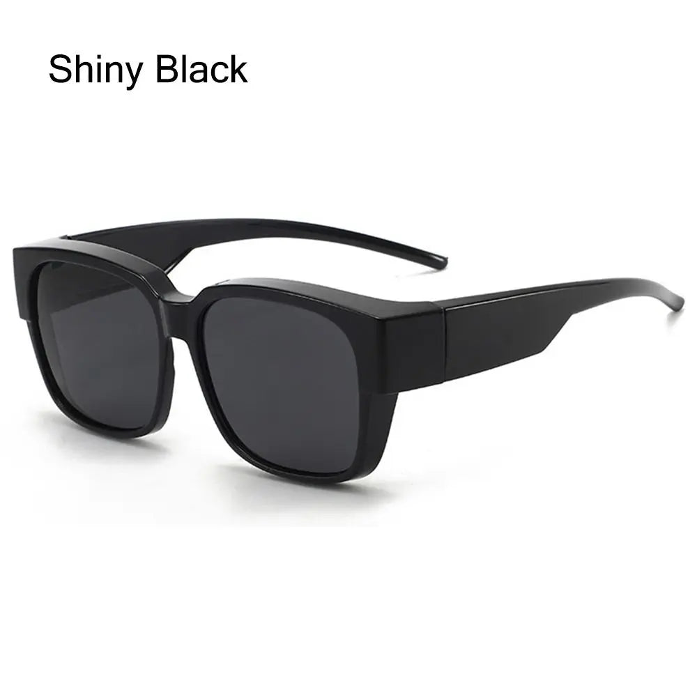 Polarized Fit Over Glasses Sunglasses Trendy Square Wrap Around Shades UV400 Protection Sun Glasses Can Be Worn Over Other Glass