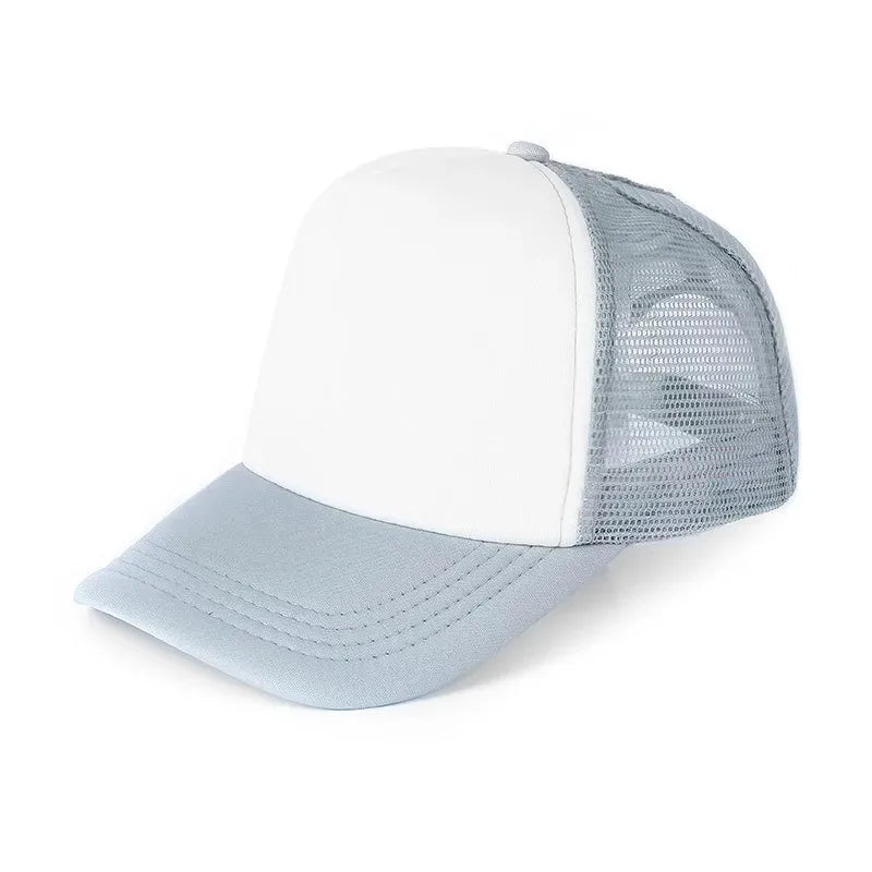 Unisex Cheaper 5 Panel Trucker Hat For Adult Summer Net Baseball Cap Men Women Blank Mesh Adjustable Sun Hat Visor
