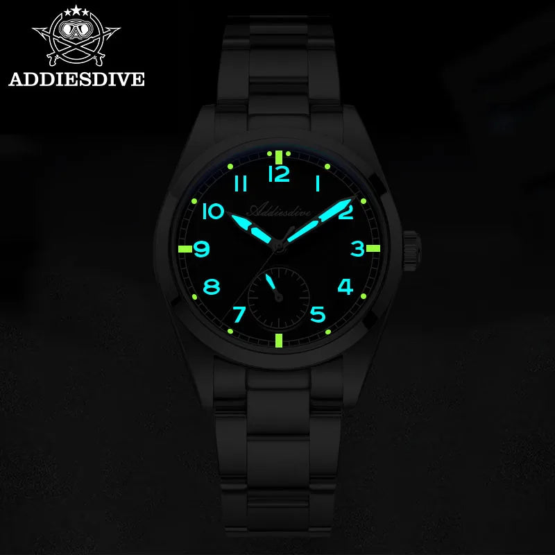 Orologio da uomo ADDIESDIVE 36mm al quarzo VH60, luminoso BGW9, vetro bombato, impermeabile 10Bar, in acciaio inossidabile