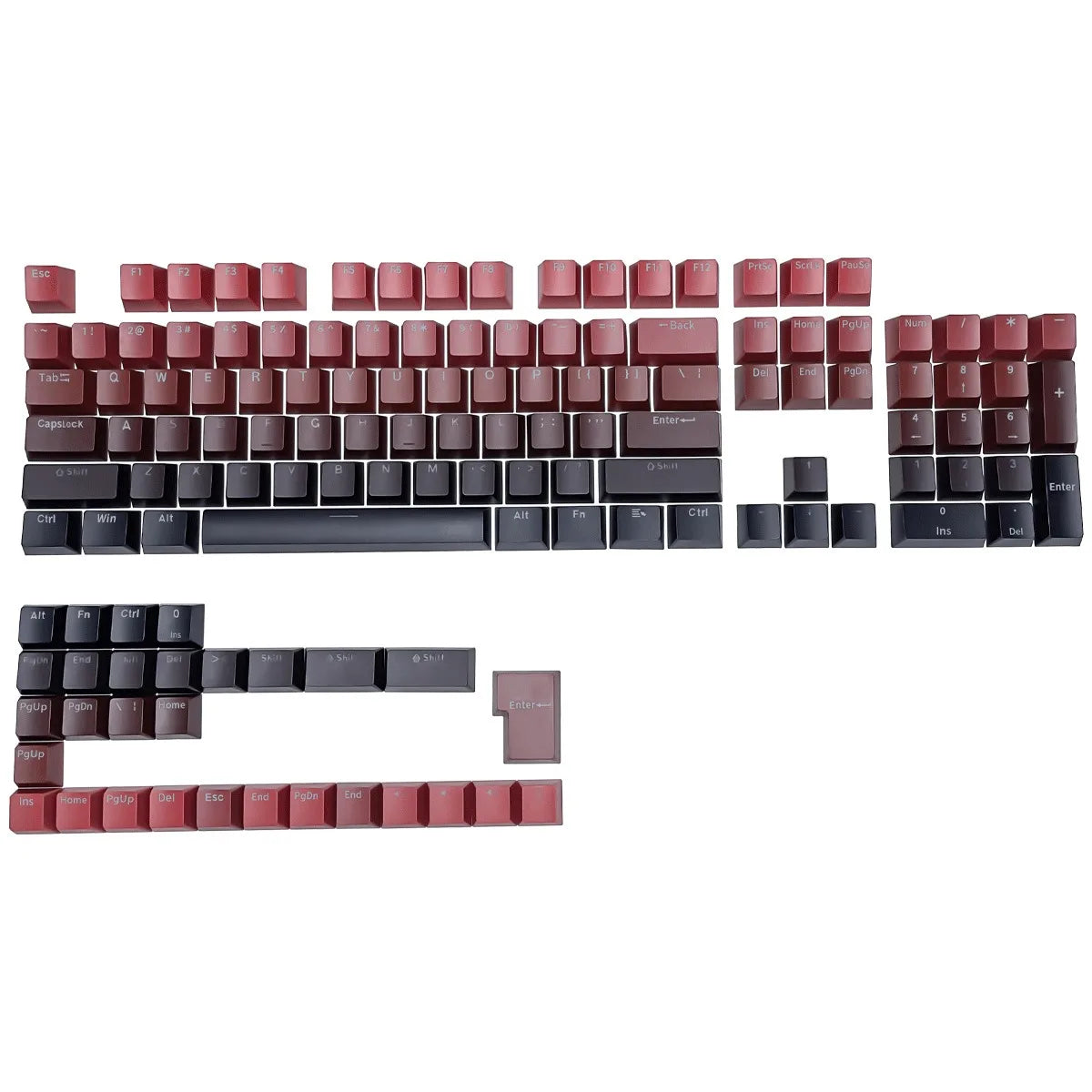 132 Keys OEM Profile Gradient backlit RGB Keycaps For Cherry MX Switch Mechanical Gamer Keyboard PBT Keycap ISO Layout Key caps