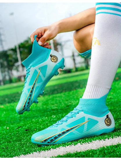 TaoBo grande taille 46 chaussettes à Tube haut chaussures de Football enfant femmes taille 33 34 baskets de Football crampons formation Sport chaussures de gazon à pointes