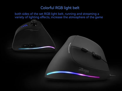 ZELOTES C-18 Vertical Mouse 11 Key Optical Mouse RGB Joysticks Programmable Laser Gaming Mice For PC Computer Gamer