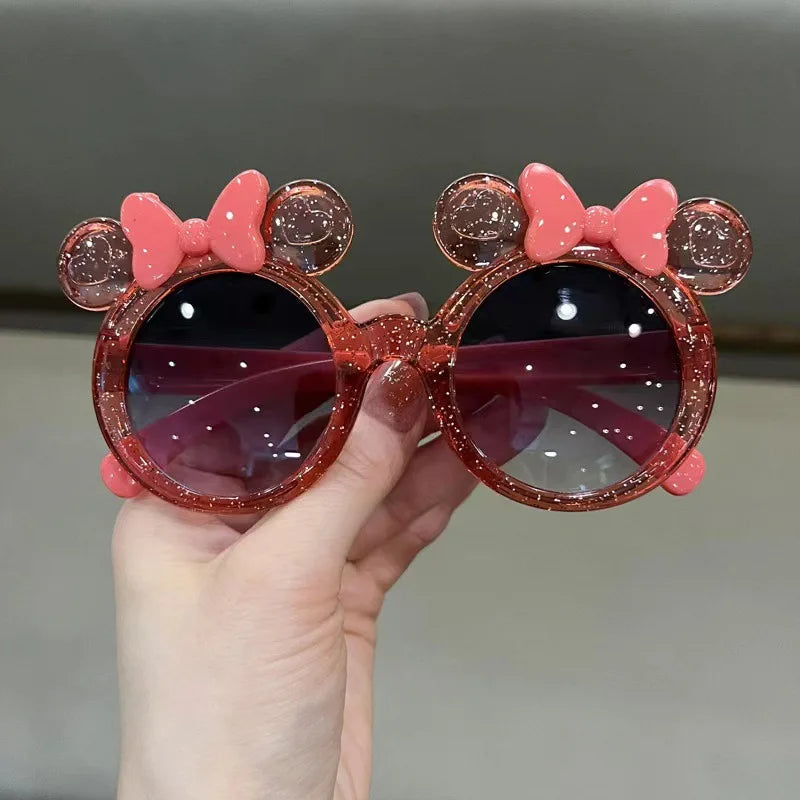 New Cute Crystal Bow Girls Children Sunglasses Fashion Trend Personalized Cartoon Sun Glasses Kids Shiny Eyewear