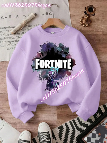 New Fortnite Kids Sweatshirts Cartoon Game Character Printed Hoodie Autumn Casual Children Tops Winter Baby Boys Clothing