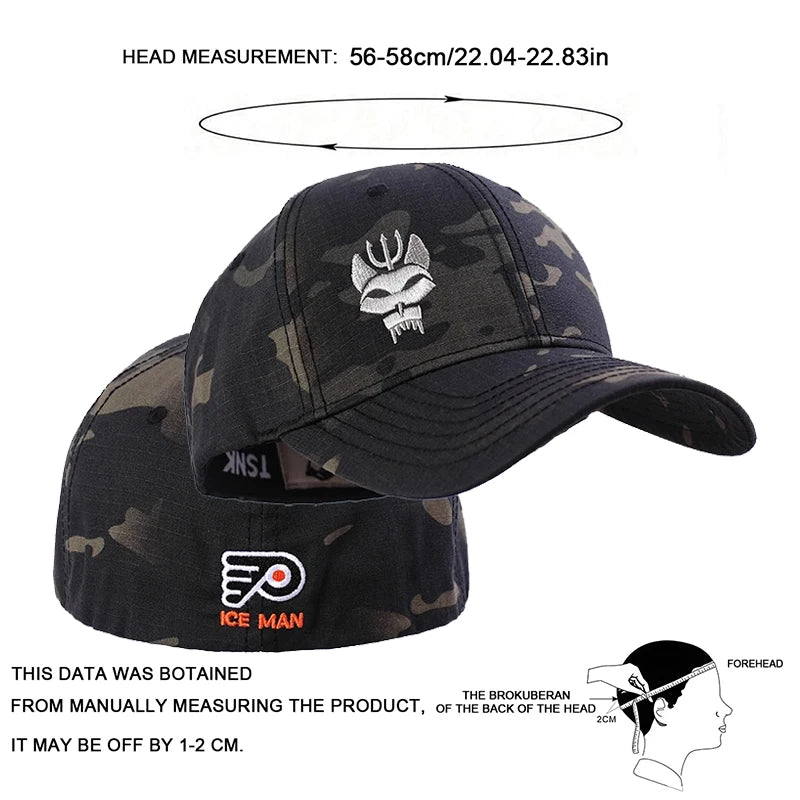 Fashion Cotton Baseball Cap Men Women Military Enthusiasts Tactical Cap Snapback Stretchable Hat Running Fishing Gorras