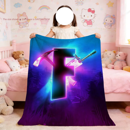 F-Fortnite Logo Game Blanket Soft Throw Blanket for Picnic Bed Sofa Home Bedroom Cozy Warm Comfortable