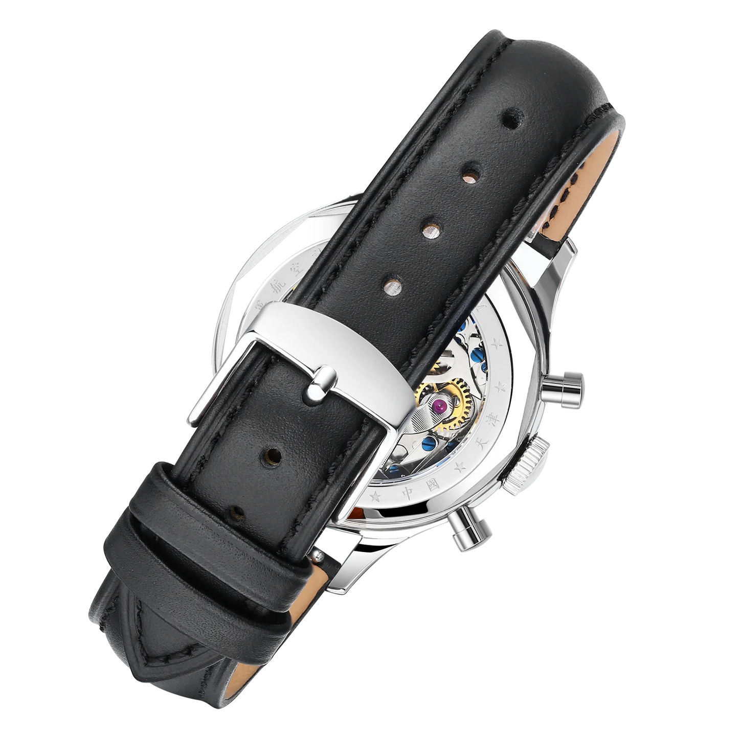Seagull 1963 International Edition Men's Mechanical Watch Chronograph Pilot Manual Winding Watch ST1901 Black Leather Strap Hot