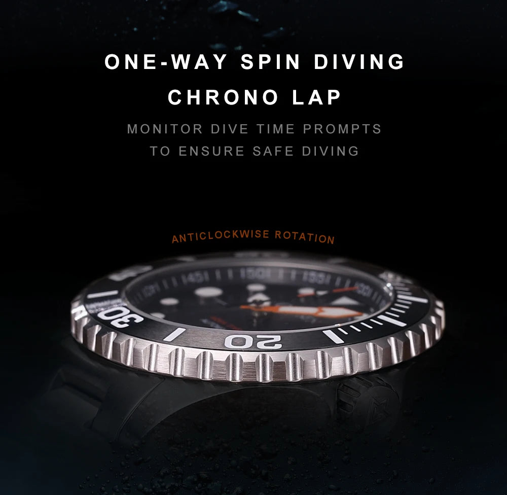 NEW 2026 CADISEN AQUA DIVER Brand Luxury Men Watches Automatic Watch Japan 8215 100M Waterproof Luminous Mechanical Wristwatch