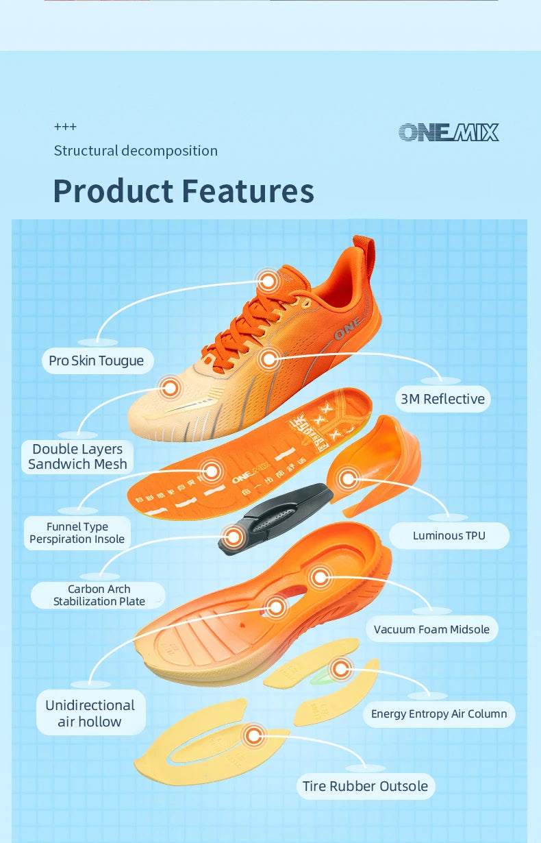 ONEMIX Nieuwe hardloopschoenen met demping voor heren, geschikt voor intensieve hardlopers, met veters, sportschoenen voor dames, antislip, outdoor, atletische herensneakers