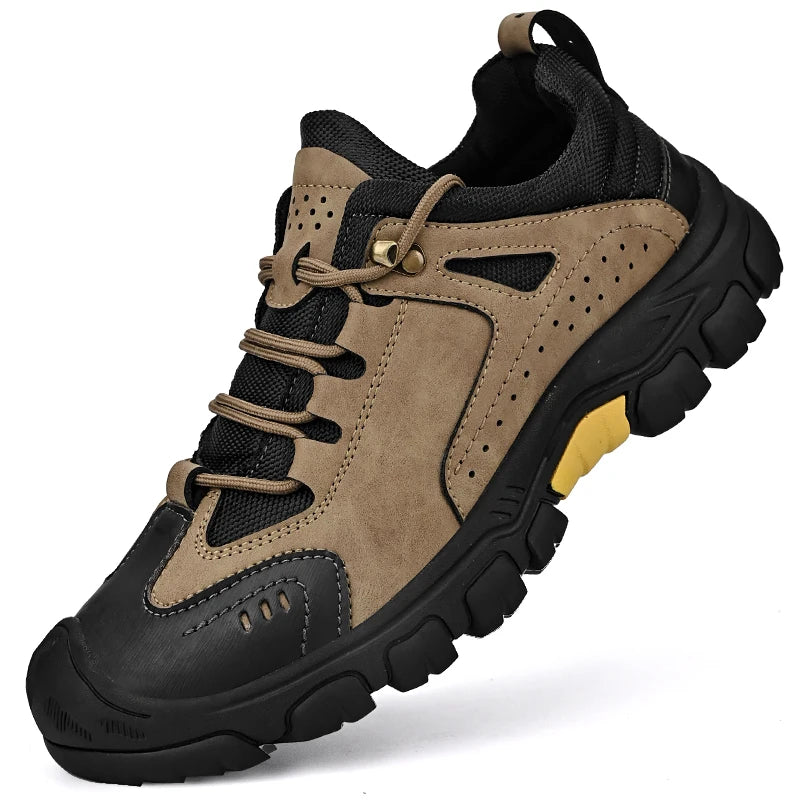 HIKEUP Comode scarpe da trekking da uomo, scarpe da uomo impermeabili con suola in gomma, scarpe da escursionismo resistenti all’usura e antiscivolo