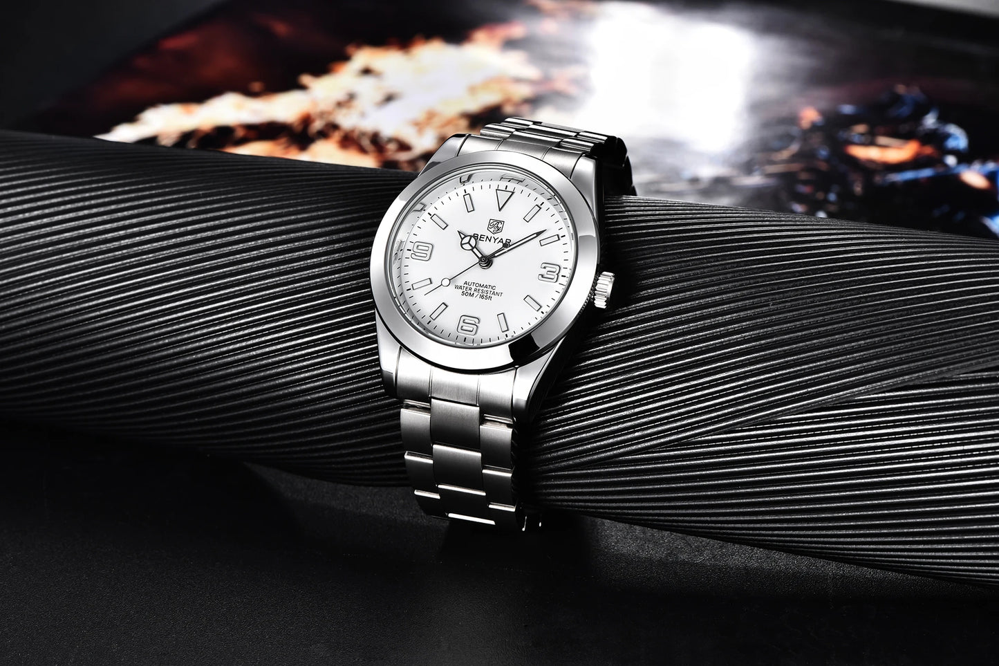 BENYAR 2025 New Men's Automatic Mechanical Watch Business Sports Luxury Men's Watches 50M Waterproof Clock Relogios Masculino