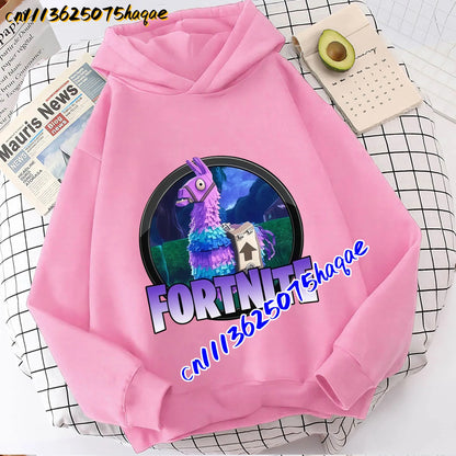 FORTNITED Children Long-sleeved Girls Boy Streetwear Boys Baby Hoodies Pullover Sweatshirt  Anime Fashion Kid Clothing Tops Gift