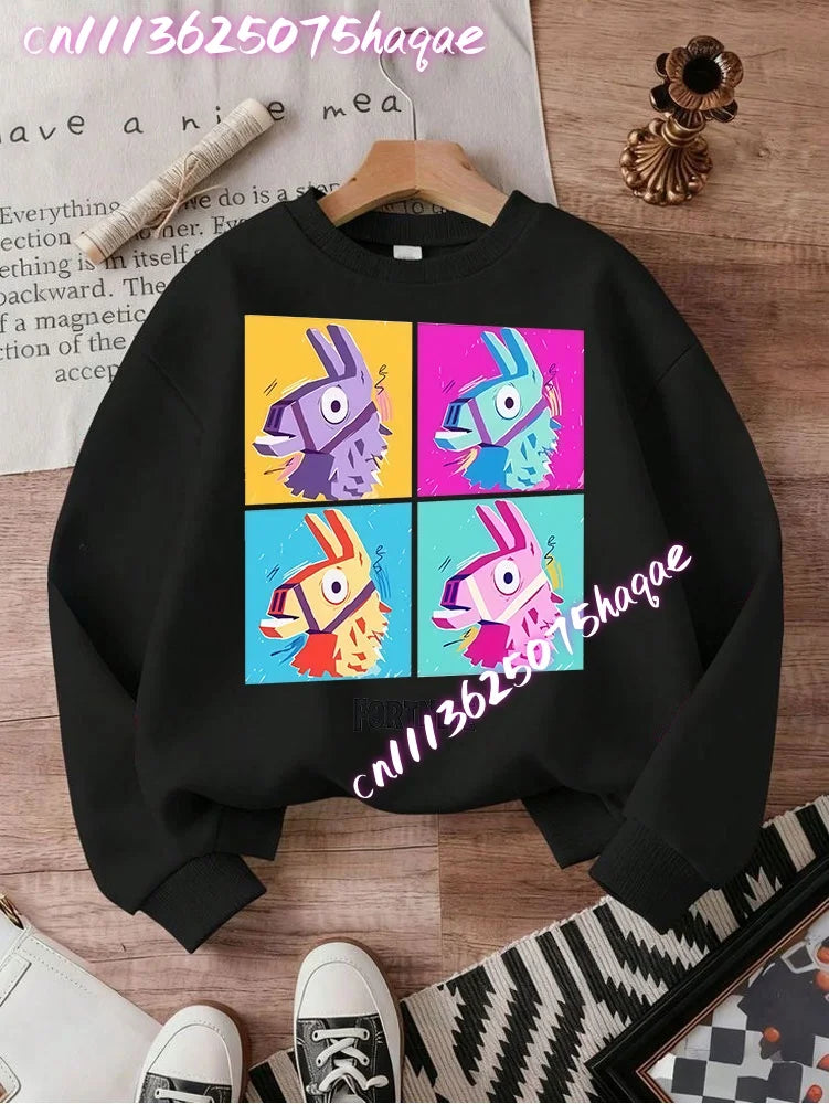 Fortnite Children Long-Sleeved Girls Streetwear Boys Baby Sweatshirt Pullover Sweatshirt Anime Fashion Kid Clothing Tops Gift