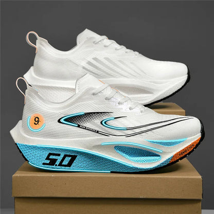 Men's Sports Shoes Cushioning Non-Slip Flat Wear Resistant Sneakers Mesh Breathable Platform Soft Running Shoes for Man