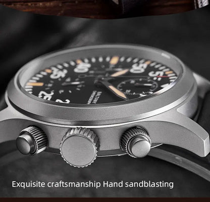 Baltany Quartz Chronograph S5045 Sunburst Blue Dial VK67 100M Stainless Steel Calendar Window Sapphire Vintage Military Watches