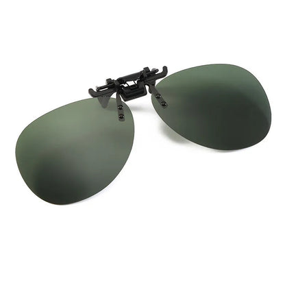 Clip On Flip Up Glasses Polarized Photochromic Sunglasses Lens Anti Glare UV400 Goggles Night Vision Yellow Driving Eyepiece