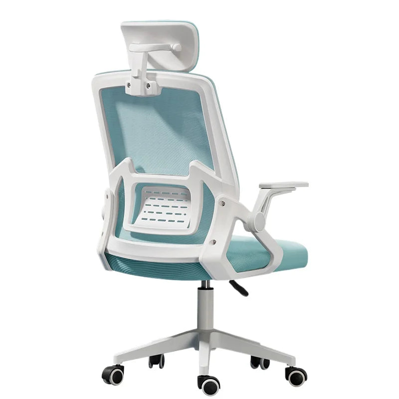 Chaise de bureau ergonomique pour petits espaces avec support lombaire réglable, dossier en maille, chaise de jeu pour le travail à domicile