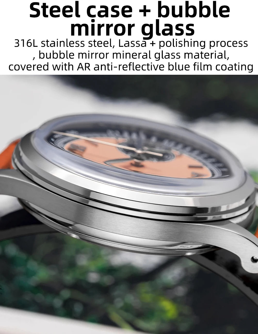 ADDIESDIVE AD2037 Men Quartz Watch Multifunctional 24 Hour Chronograph Black Dial Leather Watches  100m Dive Business Wristwatch
