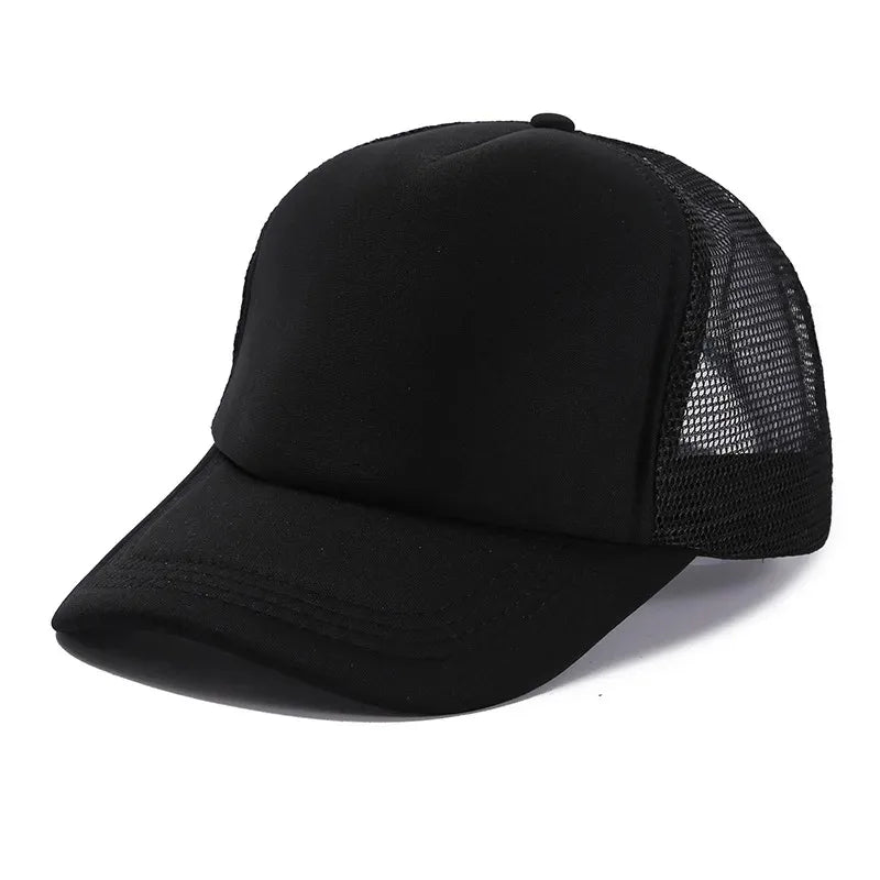 Unisex Cheaper 5 Panel Trucker Hat For Adult Summer Net Baseball Cap Men Women Blank Mesh Adjustable Sun Hat Visor