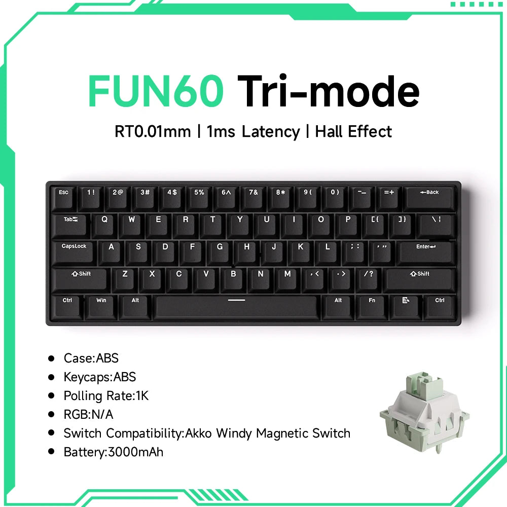 Akko MonsGeek FUN60 PRO&MAX HE Machanical Keyboard Magnetic Switch 60%  Gaming Keyboard Rapid Trigger 8K Custom Keyboard