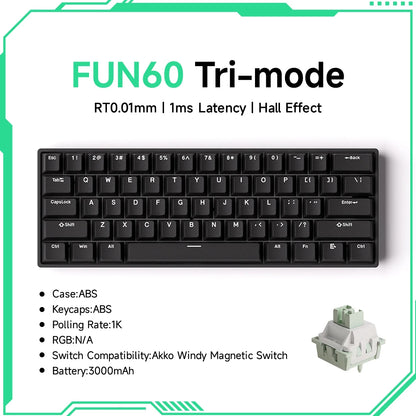 Akko MonsGeek FUN60 PRO&MAX HE Machanical Keyboard Magnetic Switch 60%  Gaming Keyboard Rapid Trigger 8K Custom Keyboard