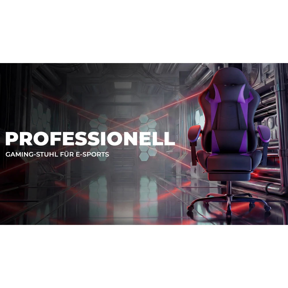 Ergonomic Gaming Chair with Lumbar Support, Adjustable Headrest, Footrest, Height Adjustable Office Gaming Chair for Adults