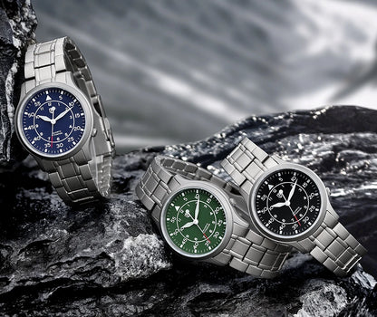 BERNY Titanium Men Quartz Watch AR Coating Sapphire Fashion Wristwatch Luminous VH31 Ultra-thin Wristwatch Waterproof 5ATM Watch