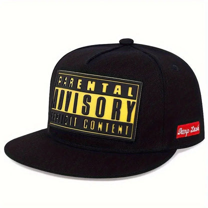 2025 Personalized New ADVISORY Embroidered Street Dance Hip Hop Hat Outdoor Leisure Sunshade Hat Flat Edge Baseball Hat Unisex