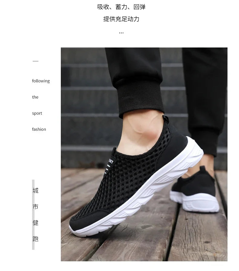 YRZL Lightweight Men Casual Shoes Breathable Slip on Male Casual Sneakers Anti-slip Men's Flats Outdoor Walking Shoes Size 39-46