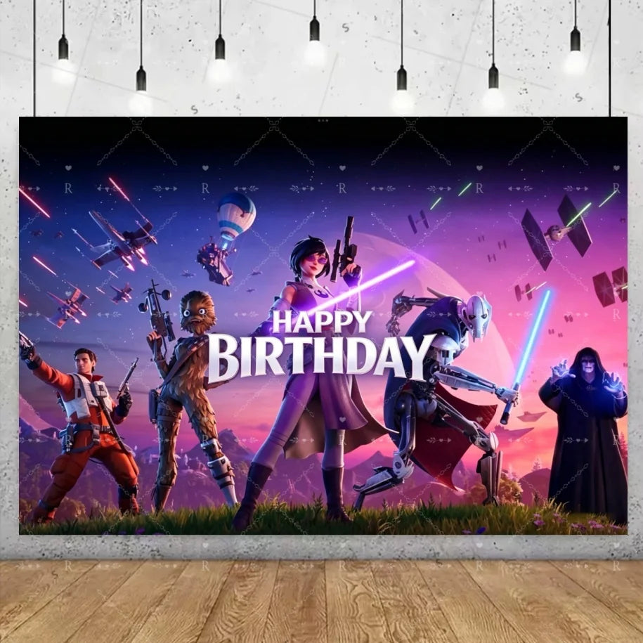Fortnite Game Theme Birthday Party Decoration Background Fortnite Gamer Banner Boys Girls Photography Supplies Backdrop Kid Gift