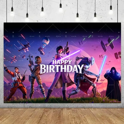 Fortnite Game Theme Birthday Party Decoration Background Fortnite Gamer Banner Boys Girls Photography Supplies Backdrop Kid Gift