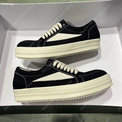 Casual shoes men low top quality denim lace-up thick sole luxury designer hip-hop dunk sport trainers women summer flat sneakers