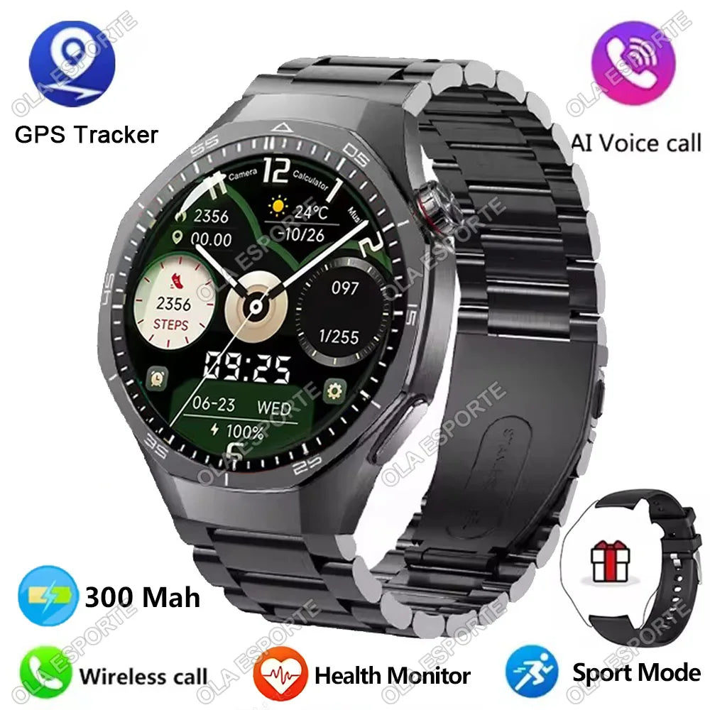2025 GPS Smartwatch for Men  HD AMOLED Display, Bluetooth Calling, Heart Rate Monitor, GPS Motion Tracking & Waterproof Design