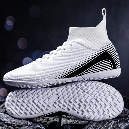 Chaussures de football TF polyvalentes pour adultes, en PU et maille, crampons en caoutchouc renforcés, antidérapantes, résistantes à l'usure, pour entraînement et usage quotidien en extérieur sur gazon synthétique