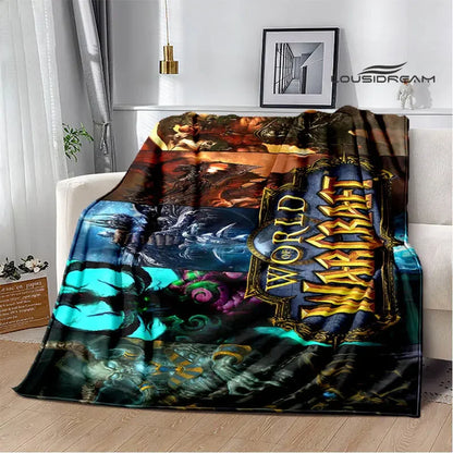 Game World of Warcraft Printed Blanket Kids Warm Flannel Soft and Comfortable Blankets Home travel blanket birthday gift