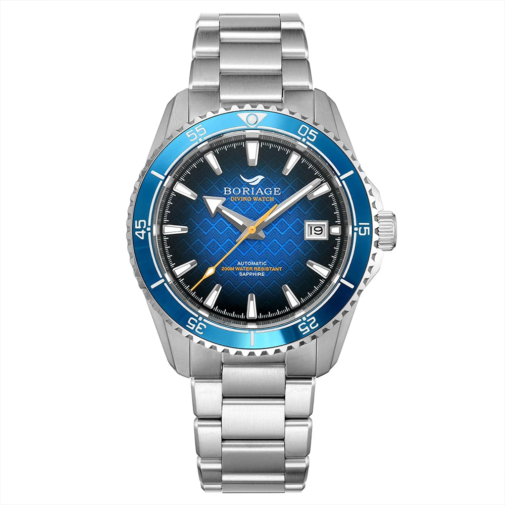 BORIAGE Fully automatic mechanical diving watch, 200m Water Resistance Miyuda 9015 movement men's watch