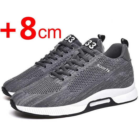 Men's Increase Insole 6CM Sports Casual Height Shoes Size 48 Men's Sneakers Elevator Shoes Hidden Heels Breathable Heightening Shoes