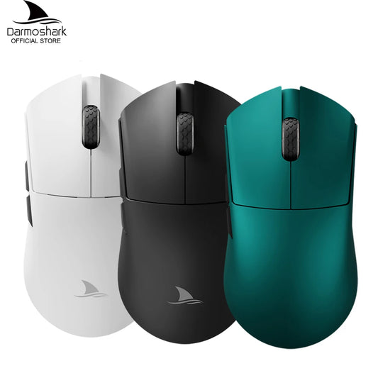Mouse de gaming Darmoshark M3 V2 Double 8K, wireless, tri-mode, 26K DPI, senzor PAW3395, mouse macro pentru gaming, pentru mâini mari, computer, laptop și PC