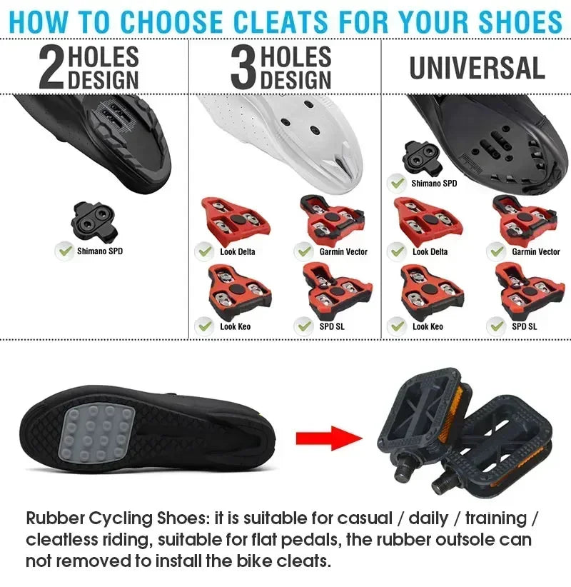 Professional New Sneakers Men Ultralight Double Buckle Cycling Shoes MTB Luminous Road Bike Shoes