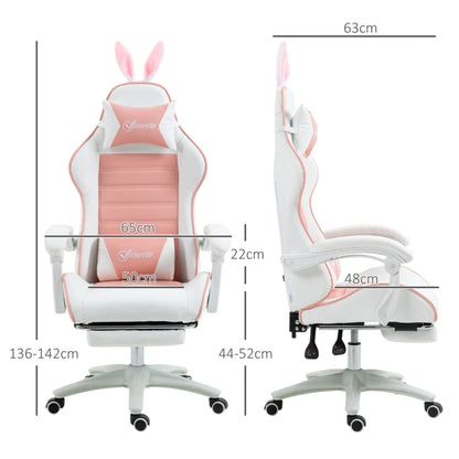 Ergonomic Gaming Chair with Footrest, 135° Reclining Gamer Chair, Adjustable Height Gaming Chair with Lumbar Cushion & Headrest